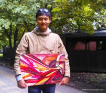 "Scream", 2012, Elista " I feel a strong relief through this painting. I asked Alina to paint the suffering of my soul and received not only the very depiction of it but the way to come out of it. A great gift!"